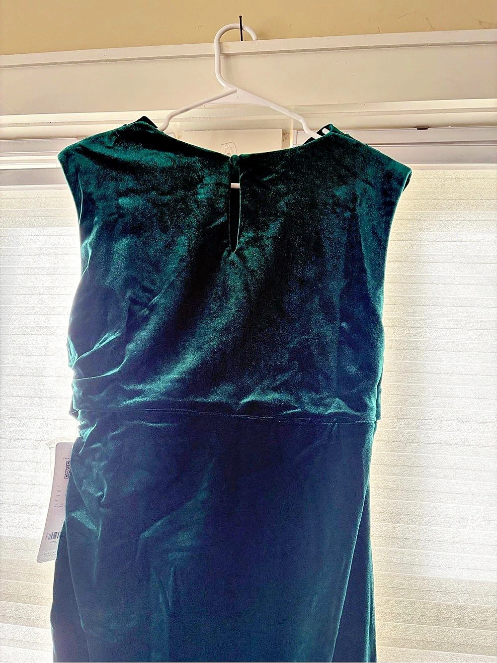 Azazie Sandra Draped Velvet Maxi Dress in Green Size 12 NWT